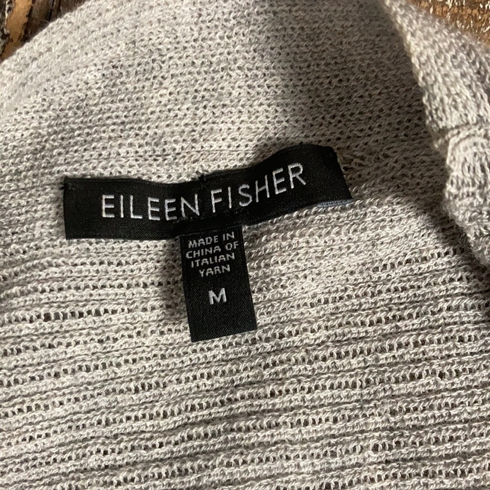Eileen Fisher wool open-front cardigan in gray. Size medium. - Picture 2 of 5